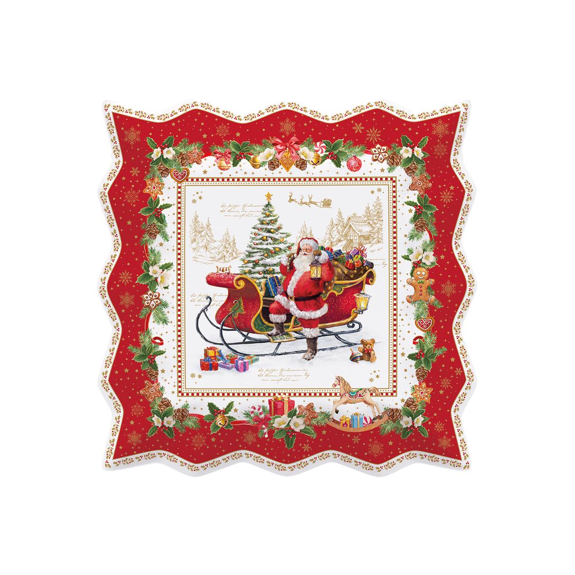 Design of LuxuryEASY LİFE1005 CHMEEasy Life Christmas Memories Porselen Servis Tabaği 30,0x30,Ocm