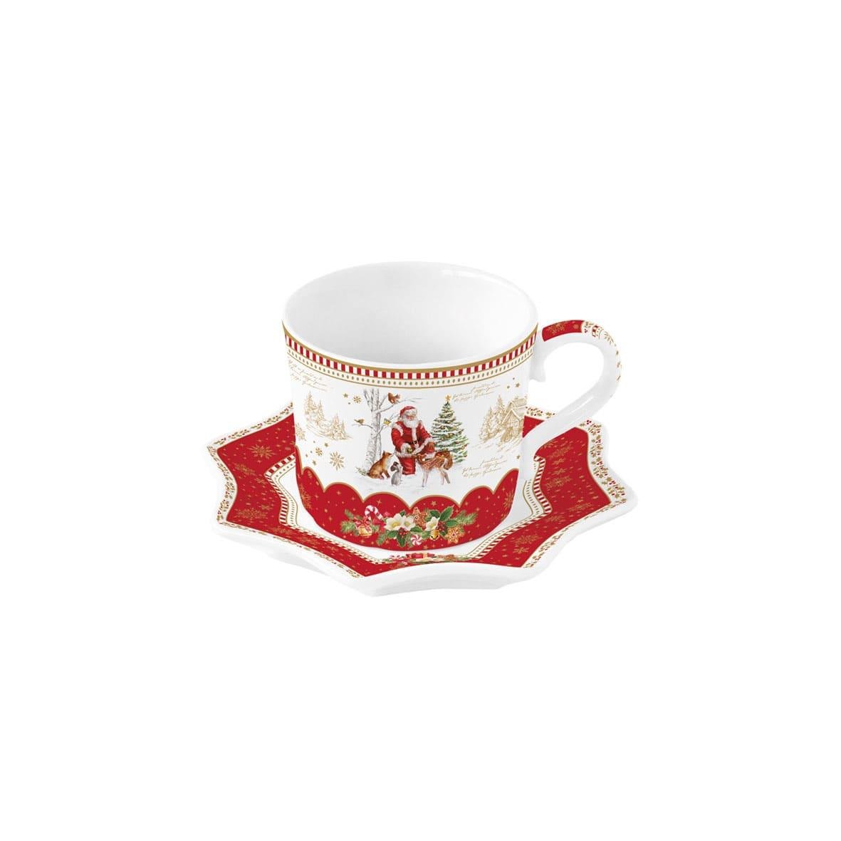 Design of LuxuryEASY LİFE1236 CHMEEasy Life Christmas Memories Porselen Fincan ve Tabak 250 ml