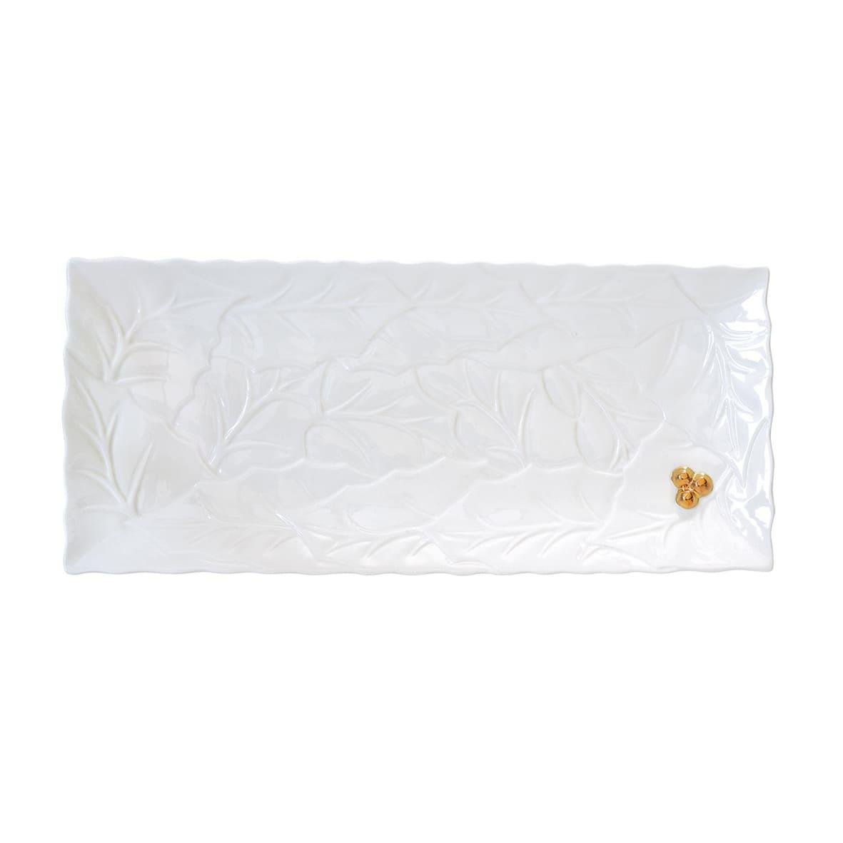 Design of LuxuryEASY LİFE2176 HOLWEasy Life Holly Berries Porselen Servis Tavağı 37*16,5 cm Beyaz