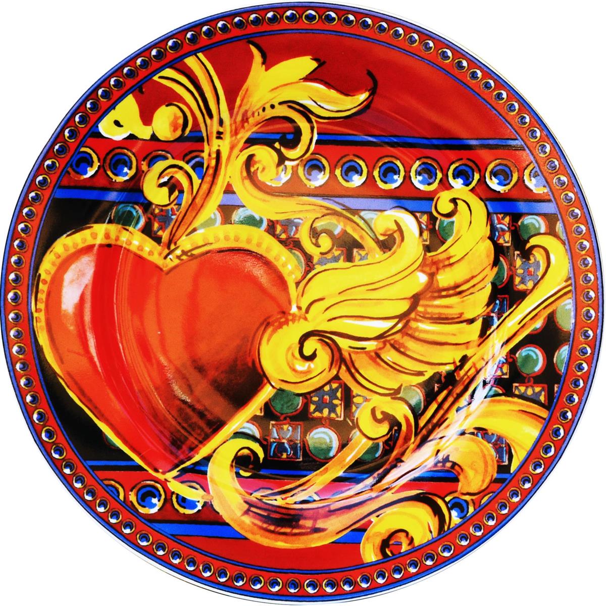 Design of LuxuryBACI MİLANOPLDES.GIO03Kırmızı Gio Porselen 6 Lı Tatlı Tabağı