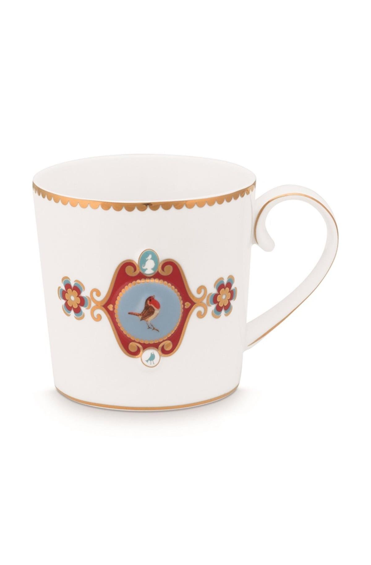 Design of LuxuryPİP STUDİO51002287Love Birds Beyaz Madalyon Desenli Mug 250 ml
