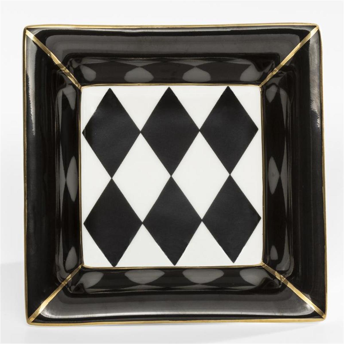 Design of LuxuryHALCYON DAYSBCPAR02STGHALCYON DAYS Parterre - Black - Gold - Square Tray