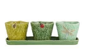 Design of LuxuryBORDALLO65019406BORDALLO  VASE Set 3 Vases Flying Insects with base 429x140x120