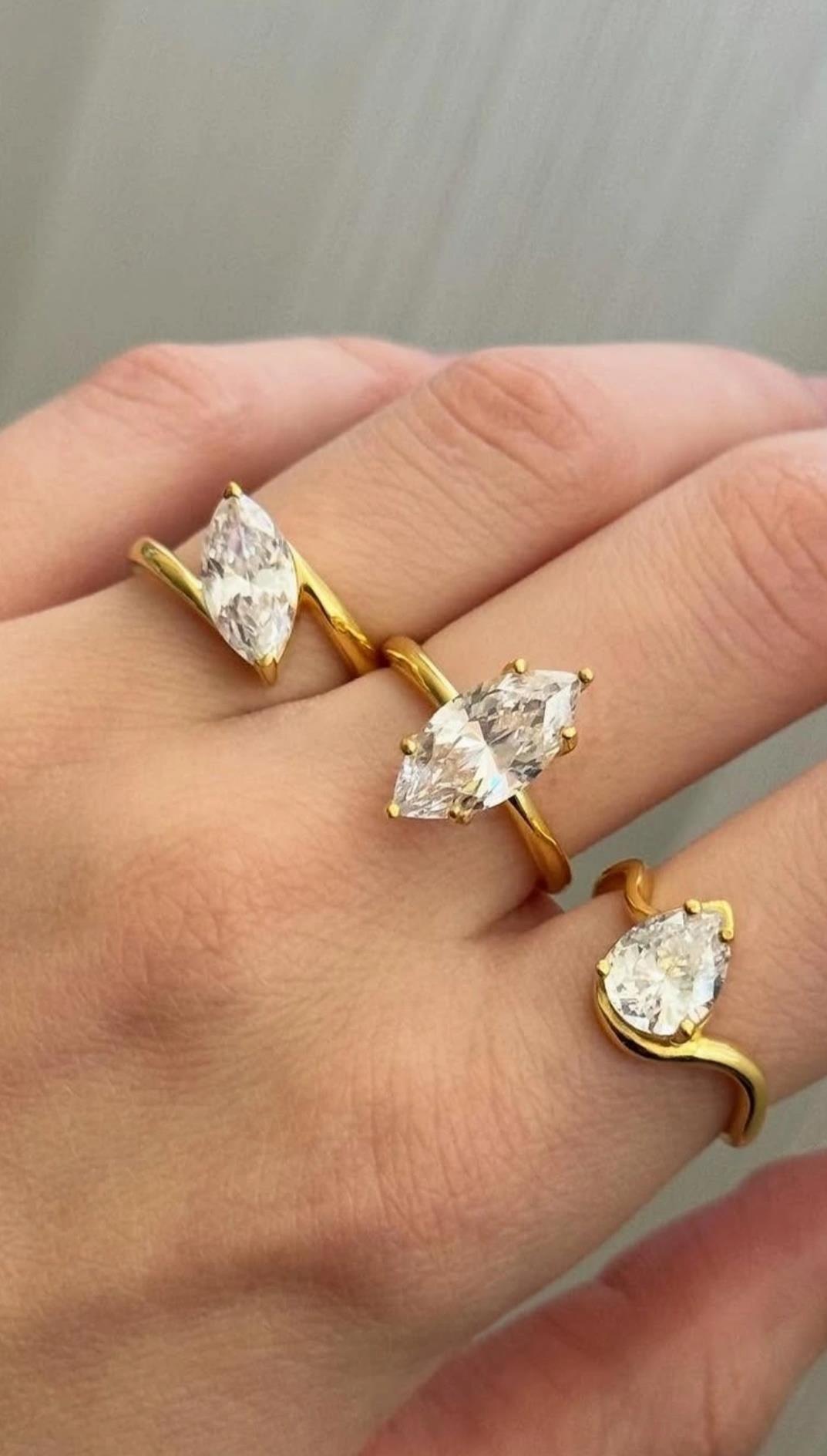 2 Şeritli Tek Taş Yüzük - 925 Ayar Gümüş 