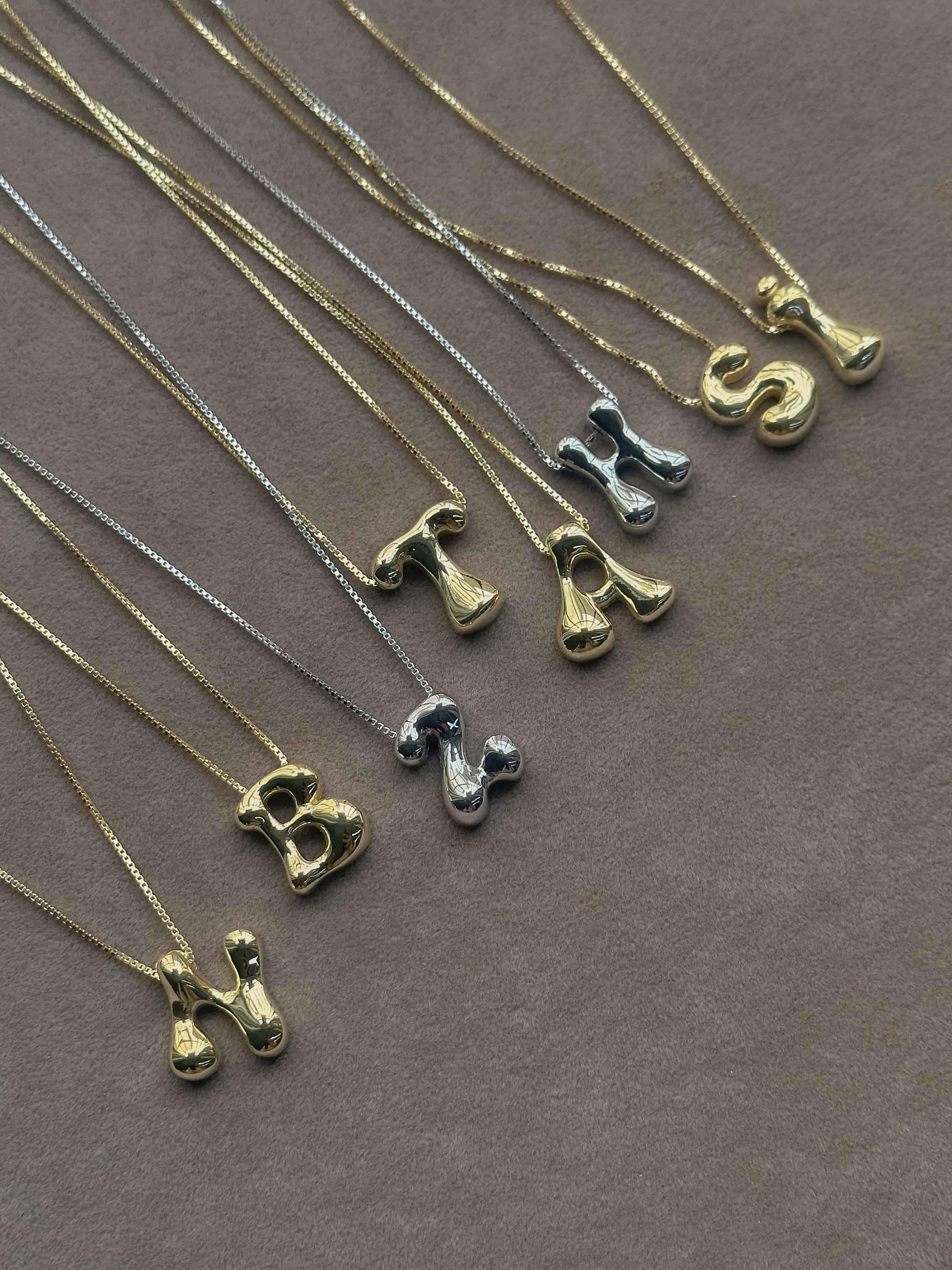 Asimetrik Harf Kolye  - 925 Ayar Gümüş