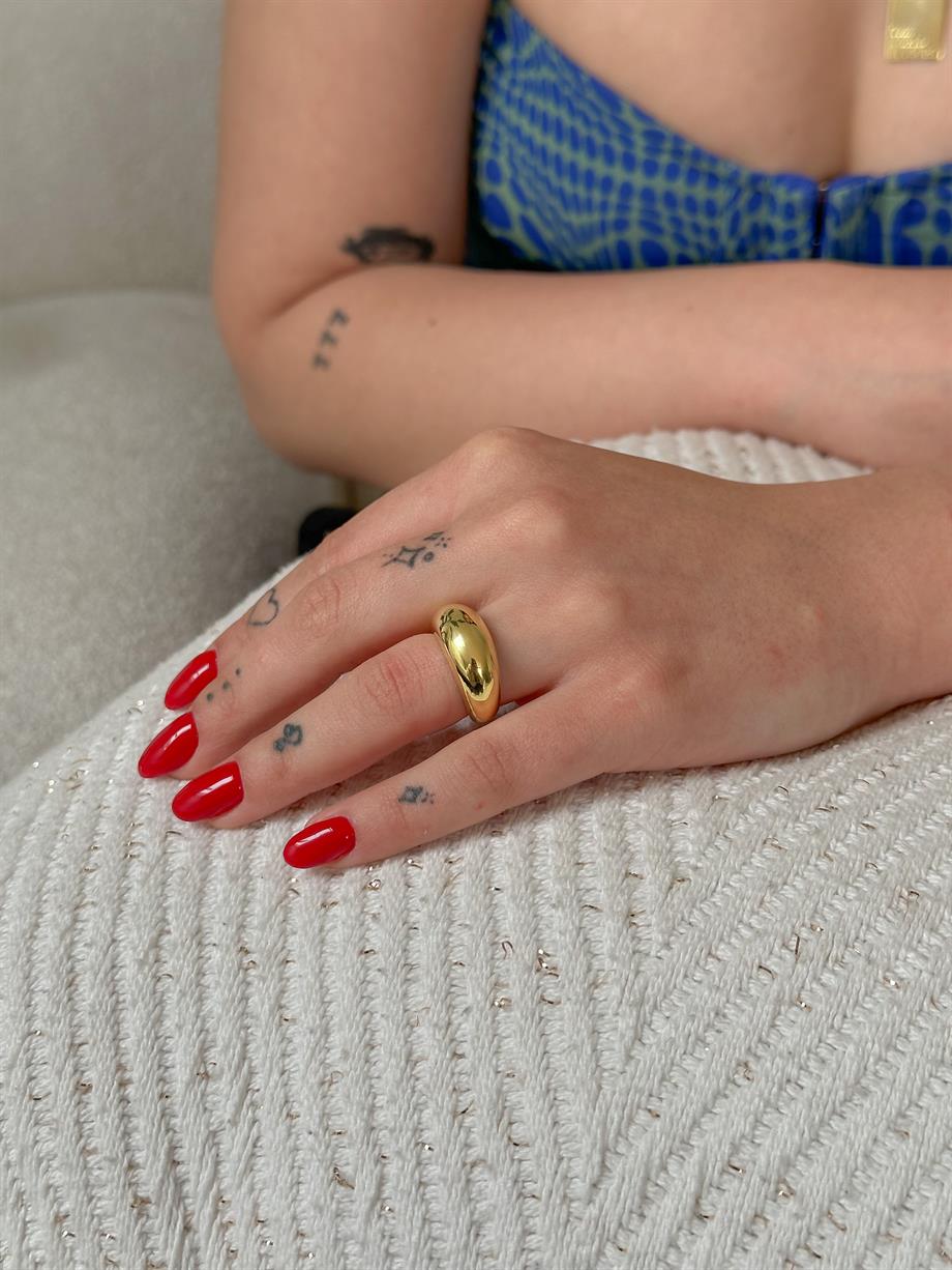 Ayarlanabilir Bombeli Yüzük - 925 Ayar Gümüş