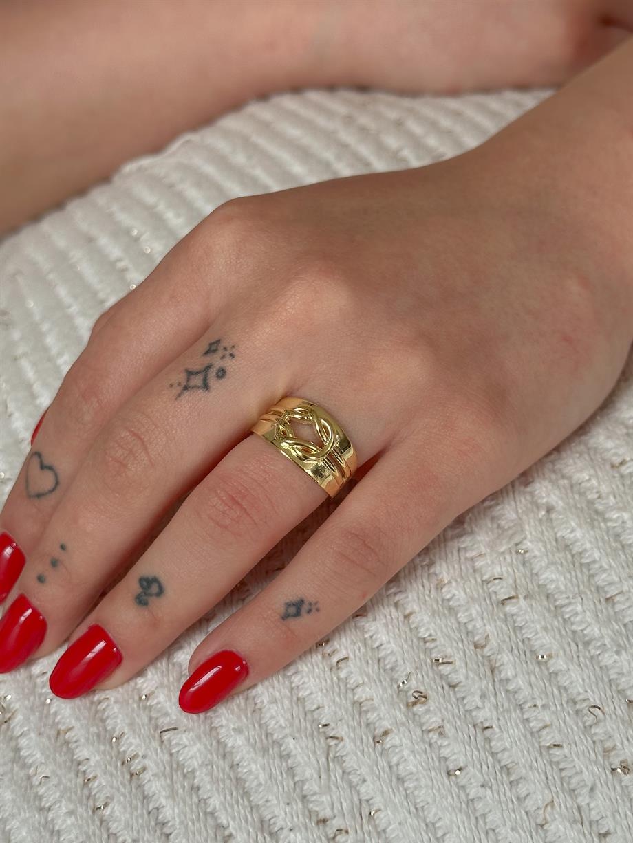 Ayarlanabilir Düğüm Figürlü Yüzük - 925 Ayar Gümüş