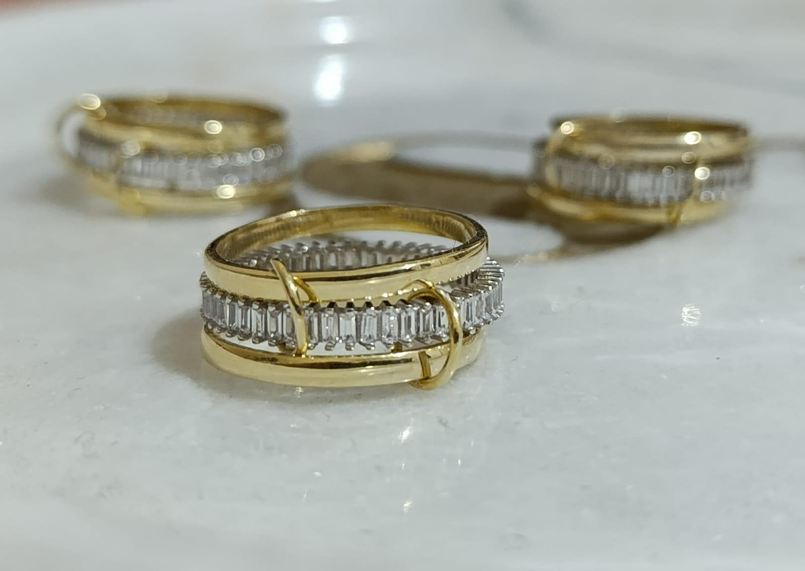 Baget Taşlı 3'lü Yüzük-925 Ayar Gümüş