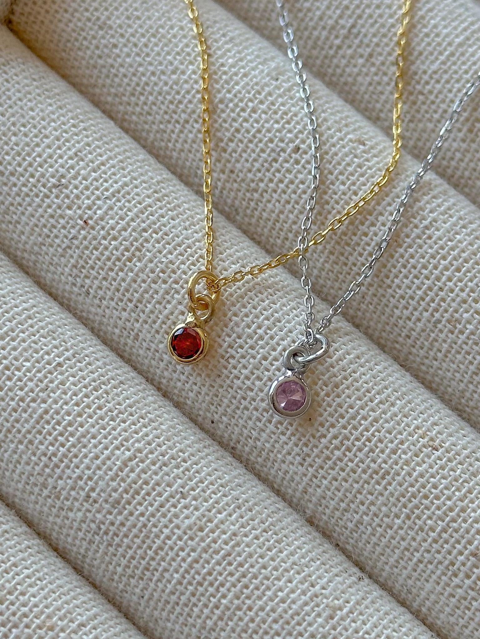 Doğum Taşı Kolye  - 925 Ayar Gümüş