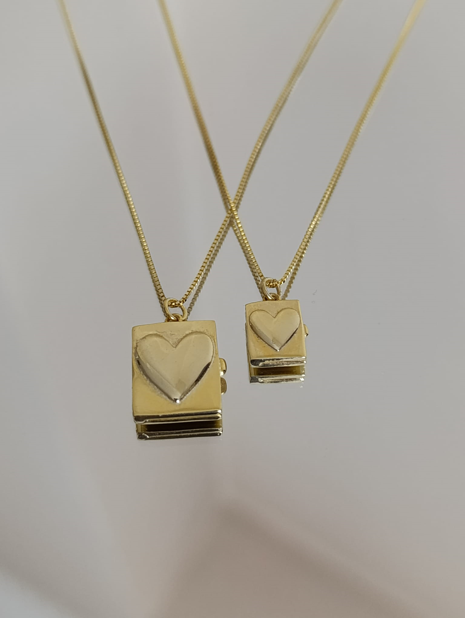 Fotoğraflı Kalp Madalyon Kolye-925 Ayar Gümüş (Büyük Boy)