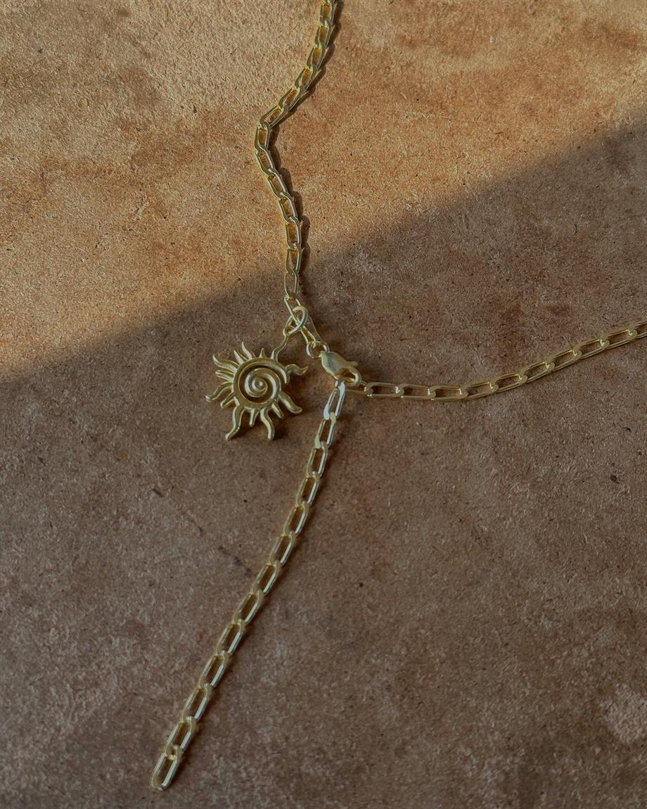 Güneş Figürlü Kolye - 925 Ayar Gümüş