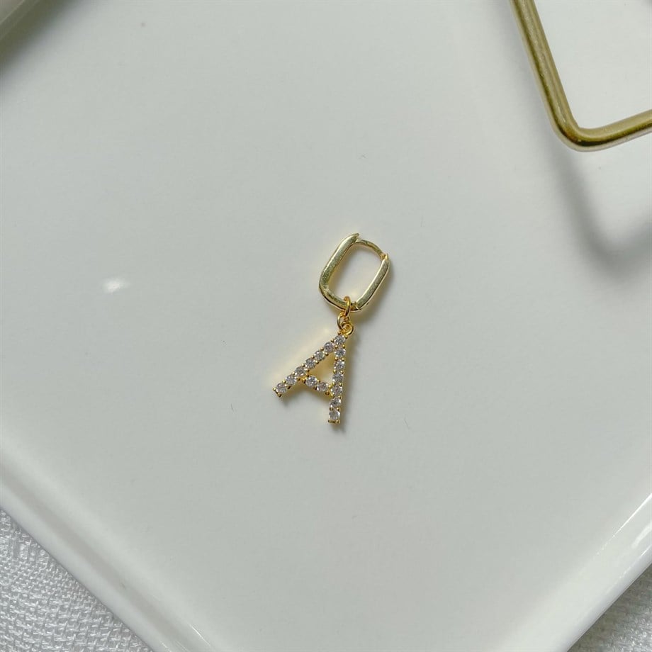 Harf Küpe  - Tek - 925 Ayar Gümüş