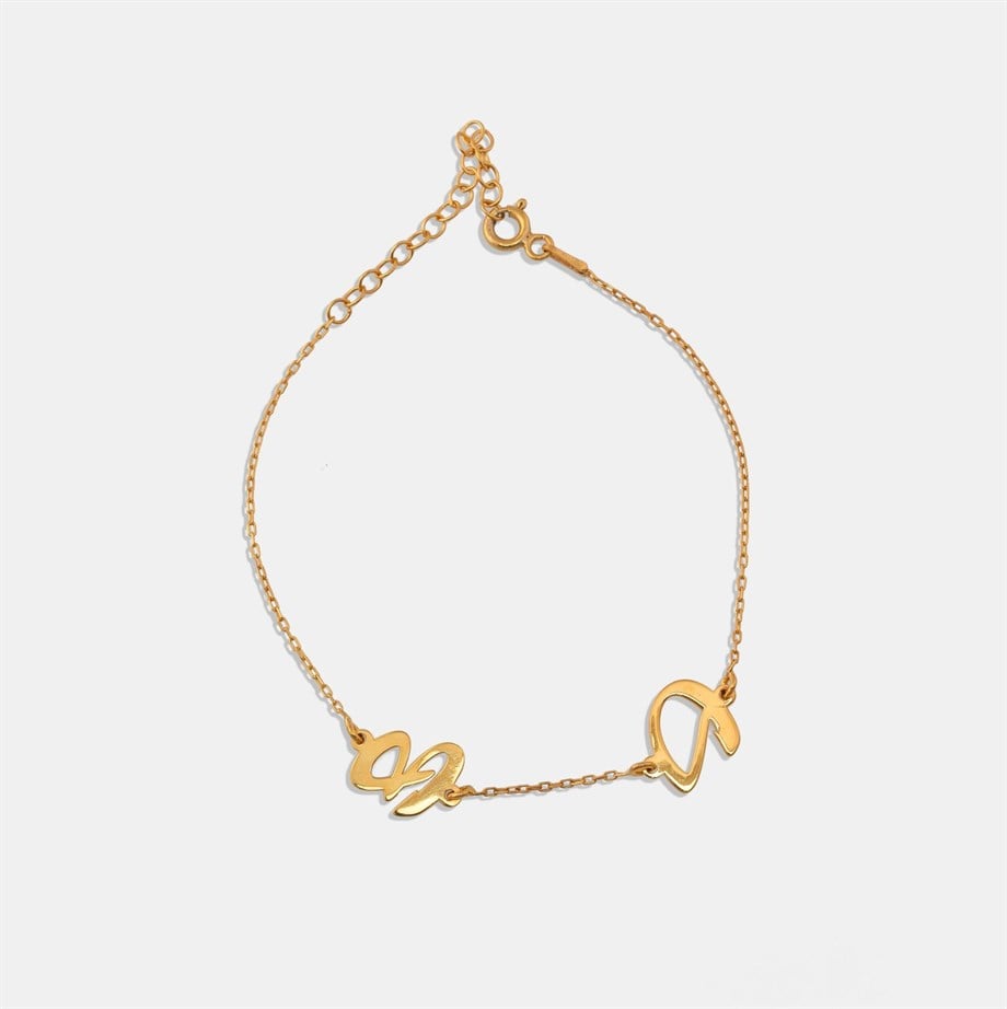 İki Harf Bileklik - 925 Ayar Gümüş