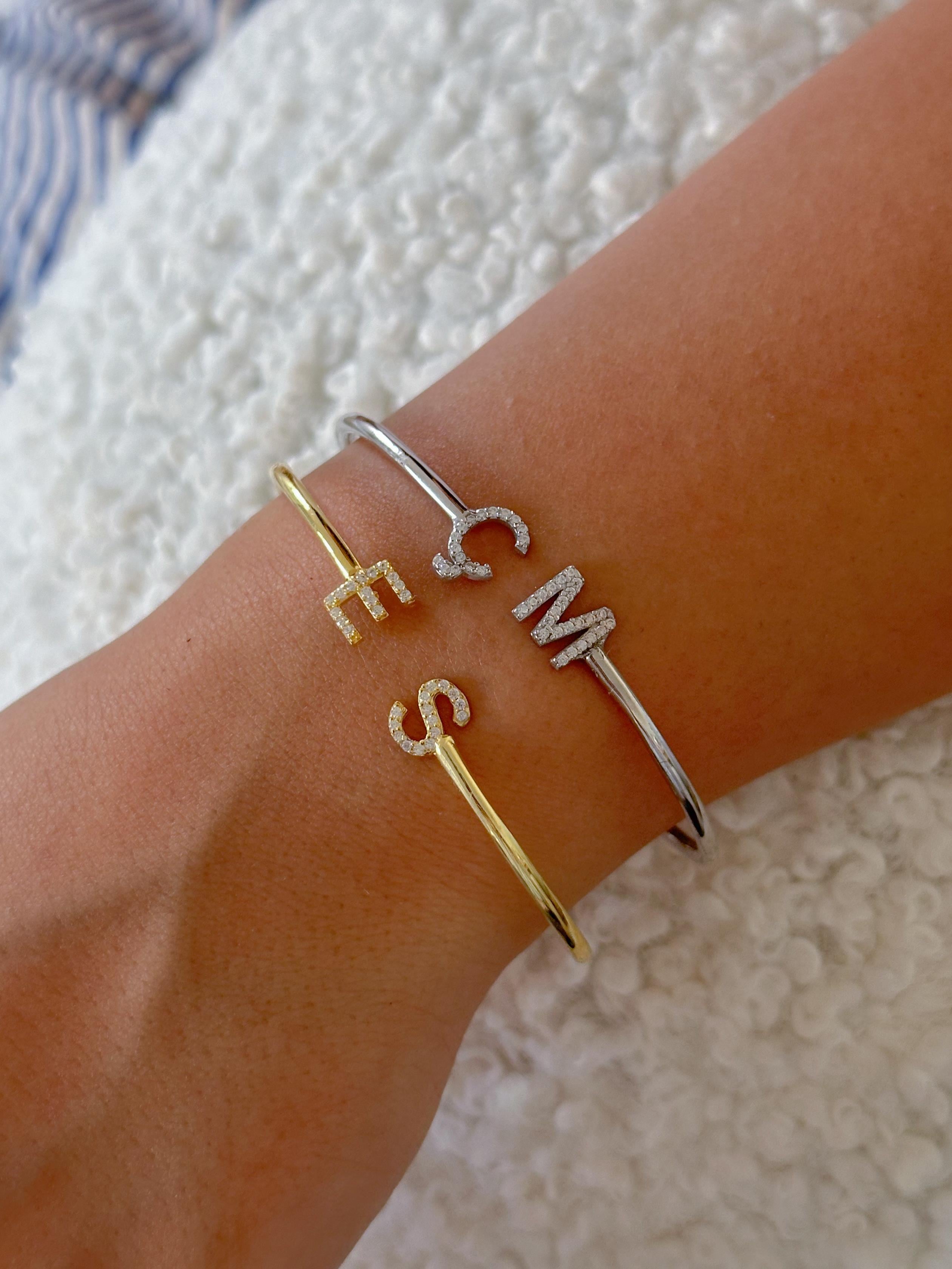 İki Harfli Bileklik -  925 Ayar Gümüş