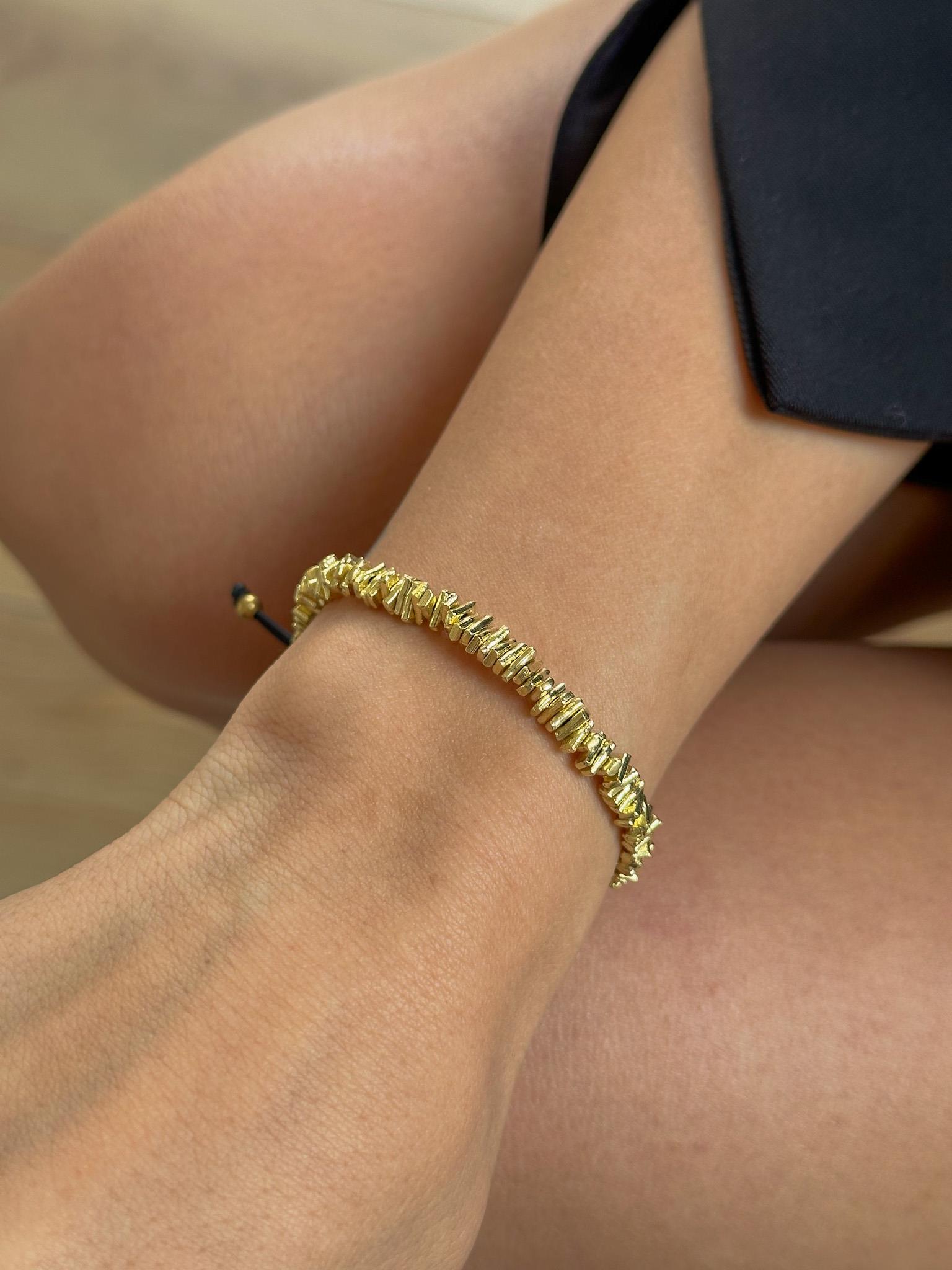 İpli Bronz Plaka Bileklik -  Bronz Materyal