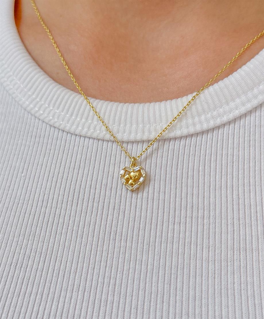 Kalp Figürlü Kolye - 925 Ayar Gümüş