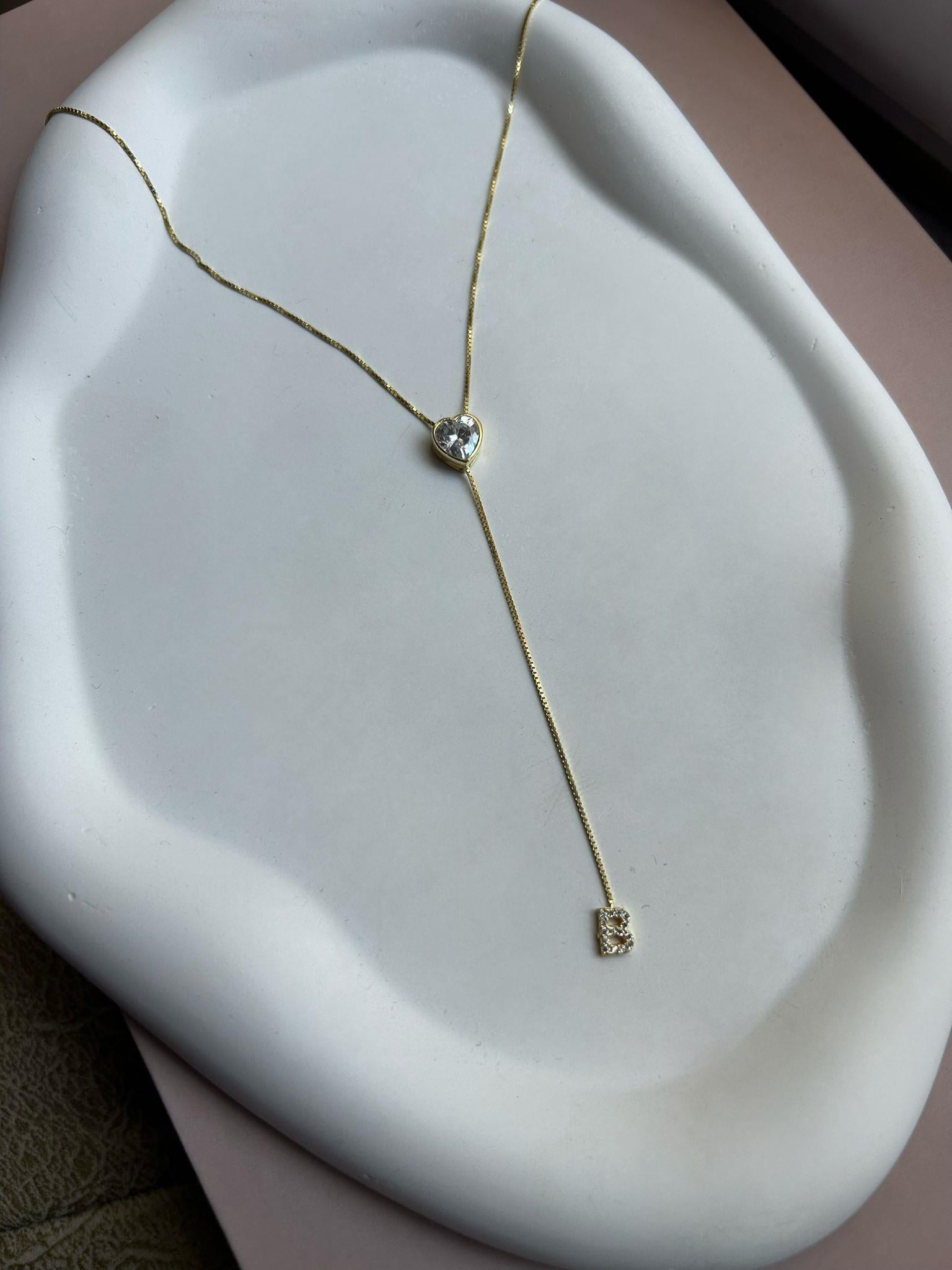 Kalpli Harf Kolye-925 Ayar Gümüş