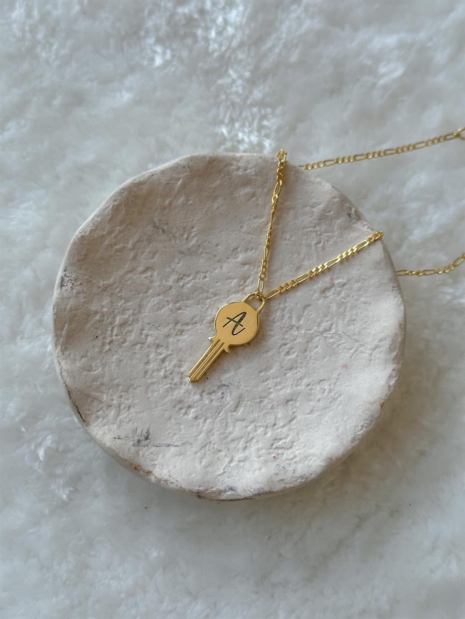 Kişiye Özel Anahtar Figürlü Kolye - 925 Ayar Gümüş