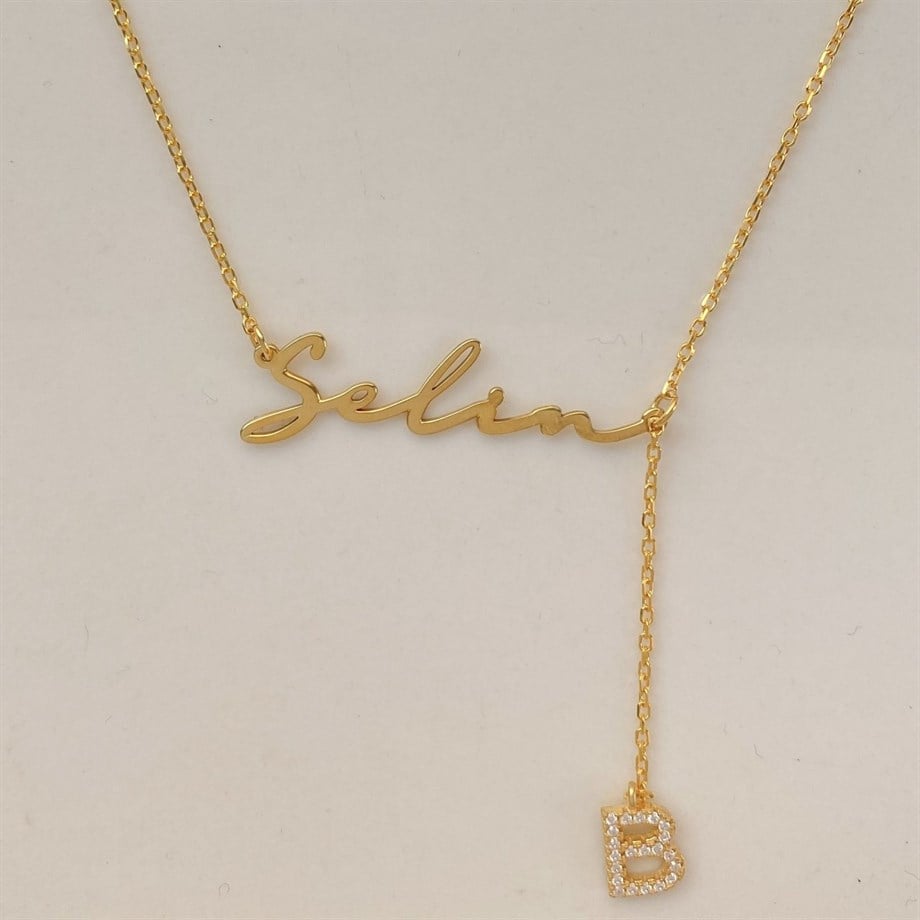 Kişiye Özel Ek Harfli Kolye - 925 Ayar Gümüş