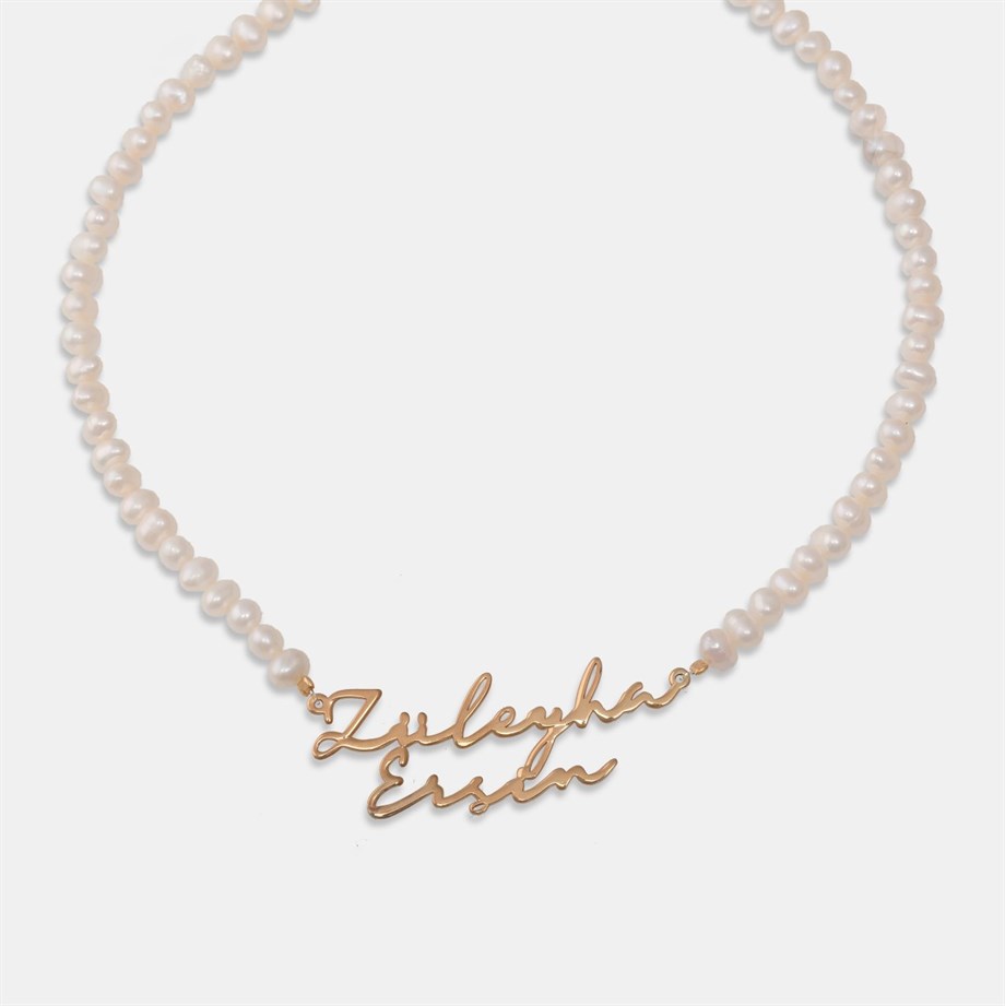 Küçük İnci İki İsim Kolye