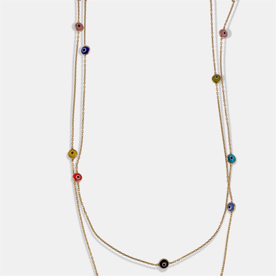 Mineli Göz Kolye - 925 Ayar Gümüş