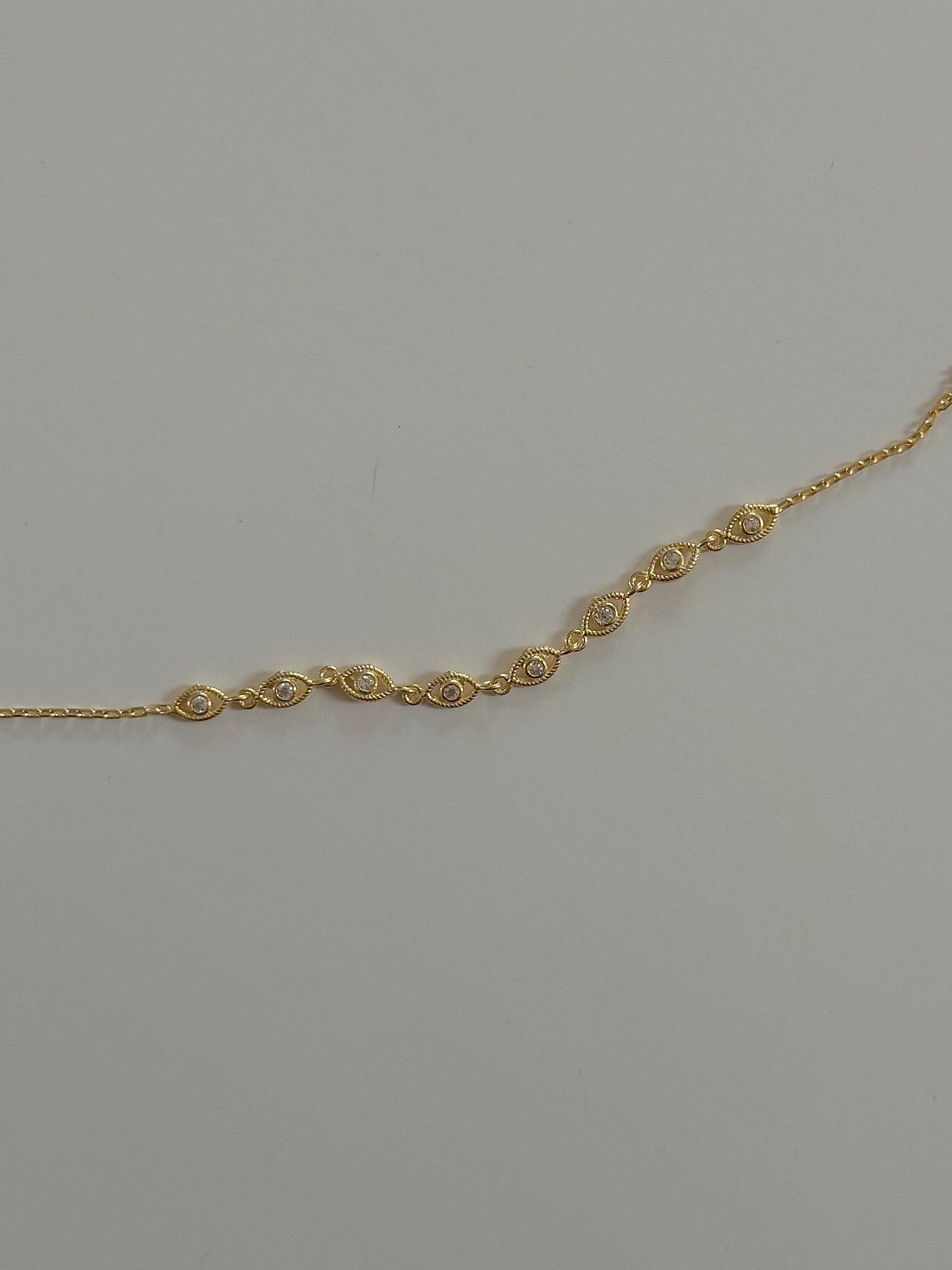 Minik Göz Figürlü Bileklik -  925 Ayar Gümüş