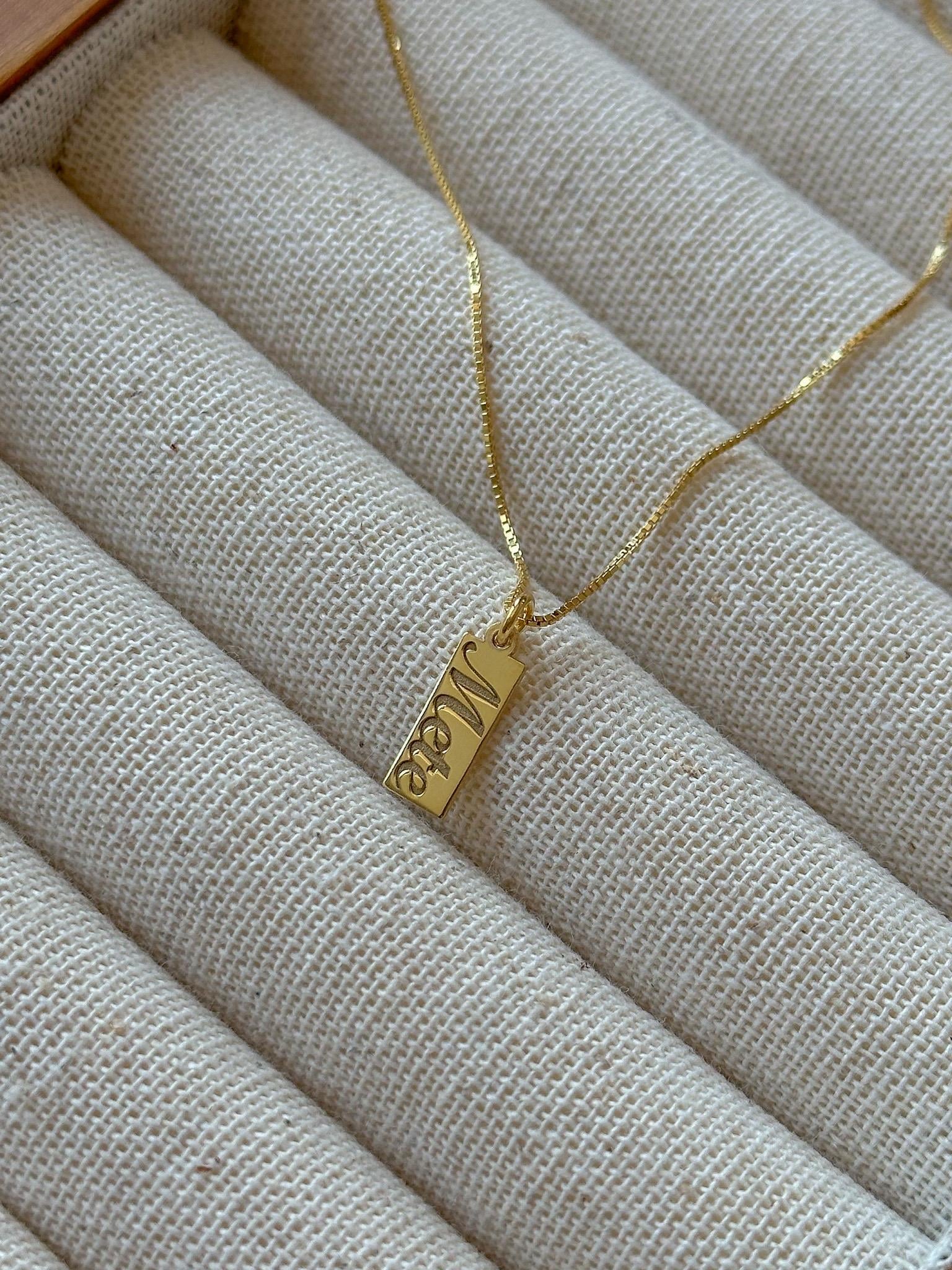 Minik Plaka Kolye  - 925 Ayar Gümüş