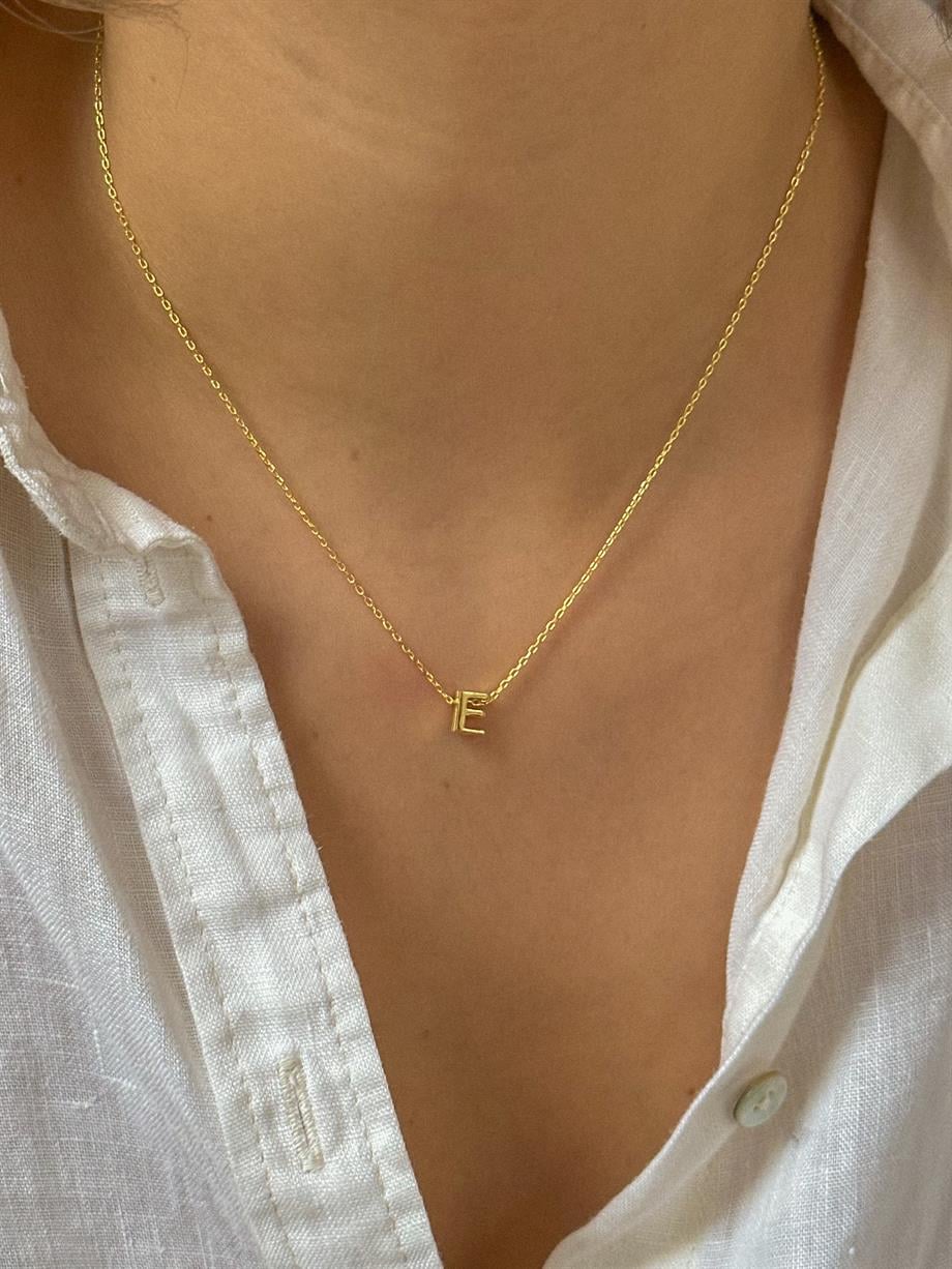 Minimal Harf Kolye - 925 Ayar Gümüş