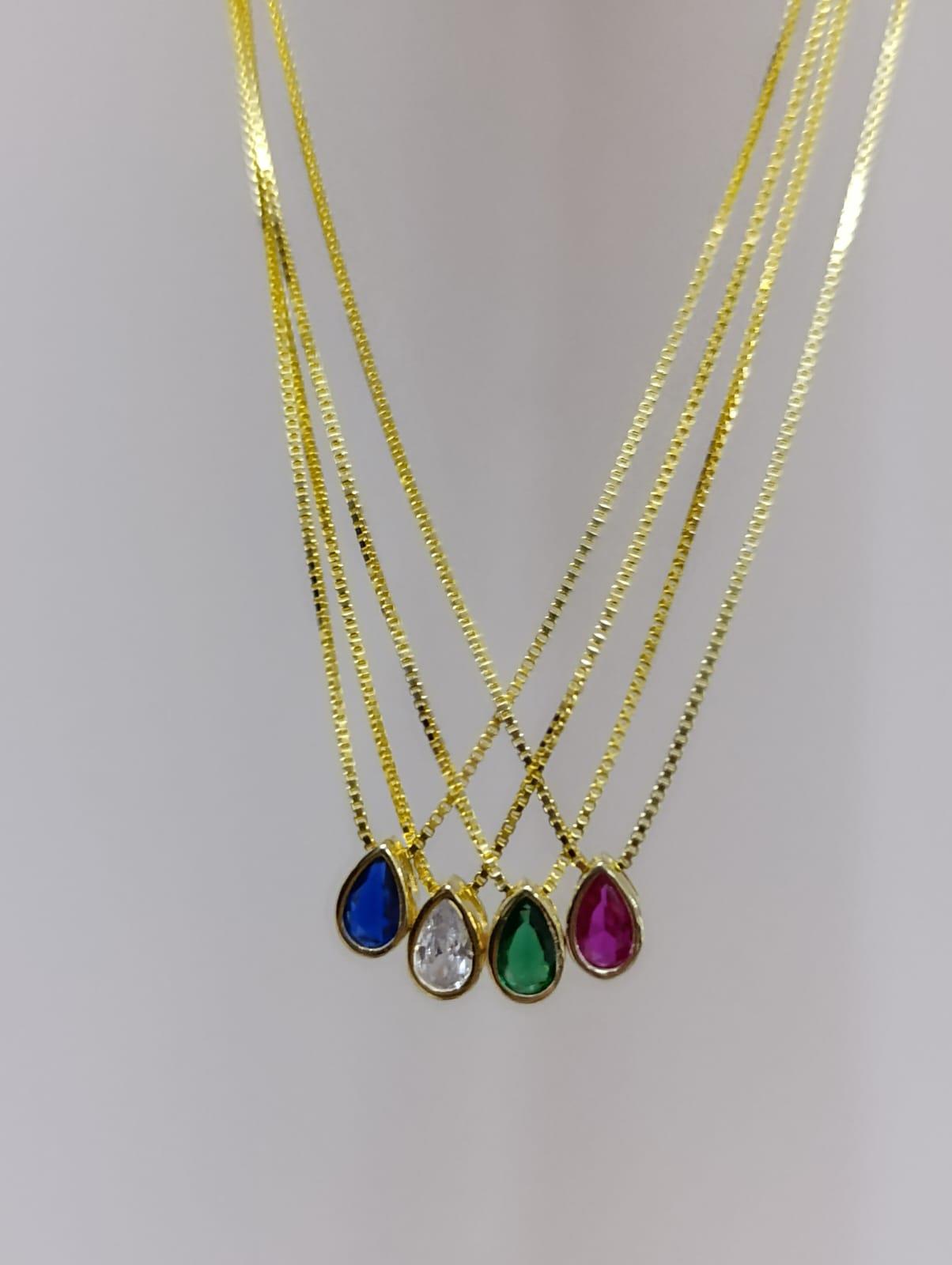 Renkli Taş Kolye-925 Ayar Gümüş