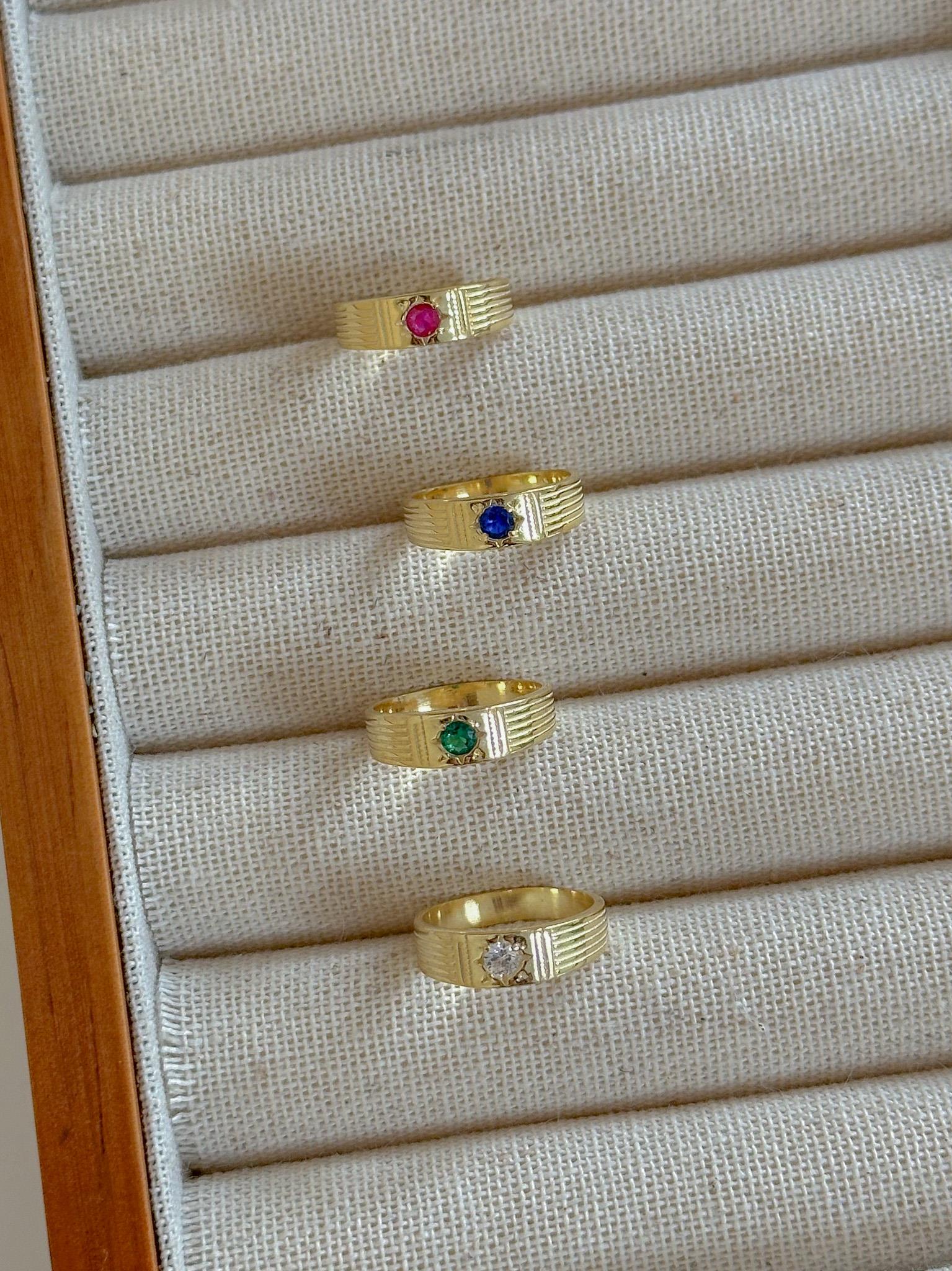 Taşlı Eklem Yüzük - 925 Ayar Gümüş