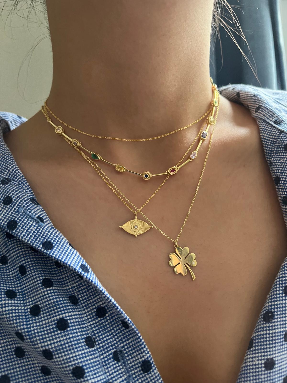 Yonca Kolye-925 Ayar Gümüş