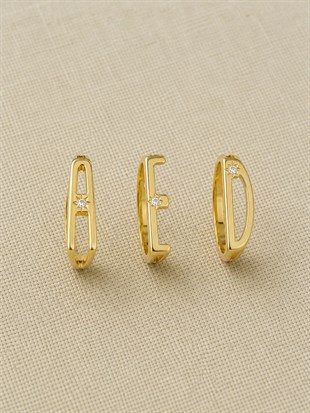 Harfli Vintage Yüzük | 925 Ayar Gümüş