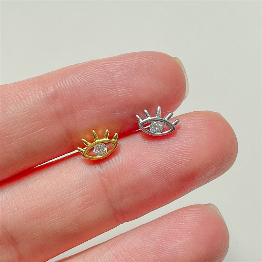 Beyaz Göz Piercing - 925 Ayar Gümüş