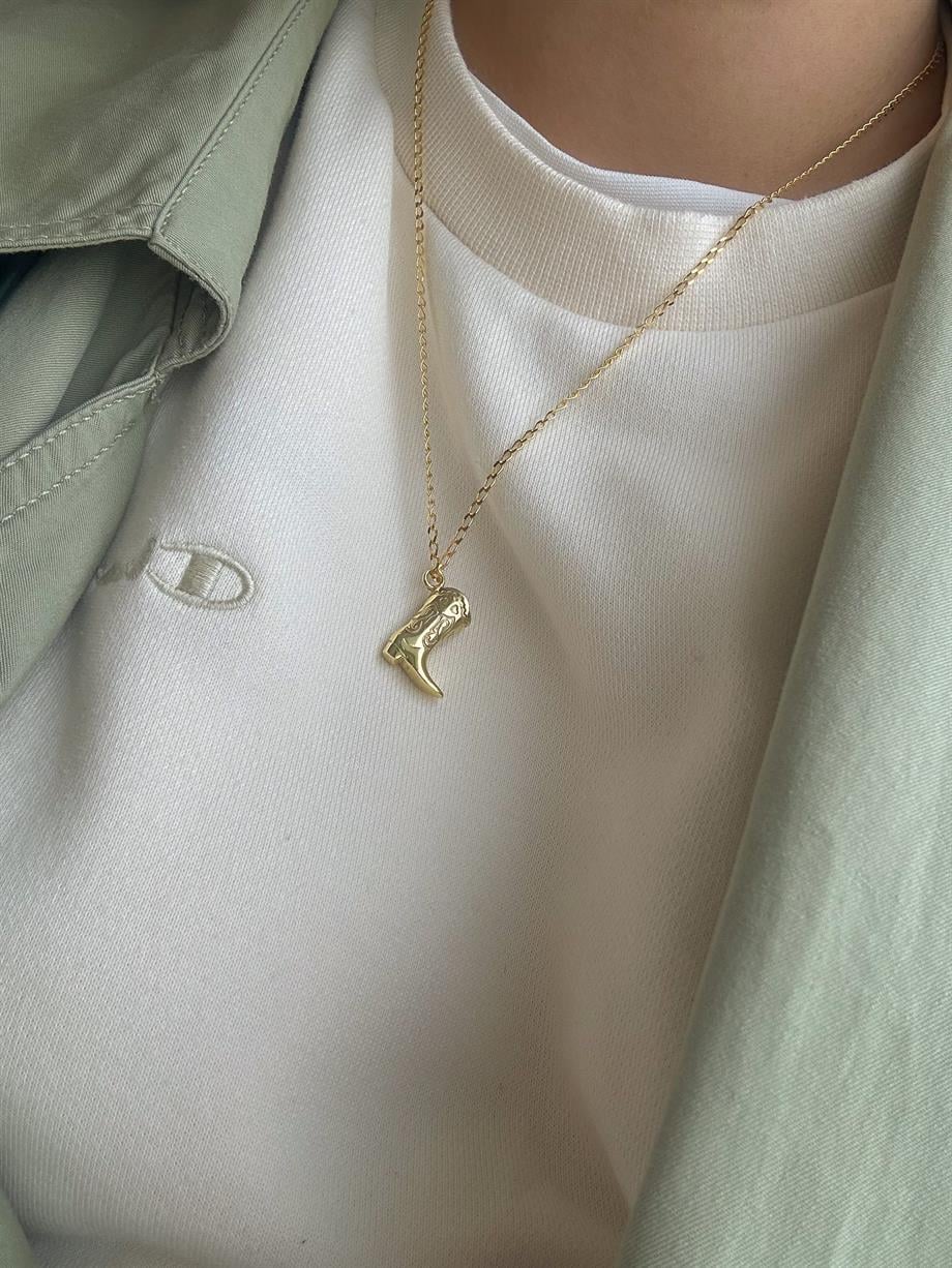 Cowboy Çizme Kolye - 925 Ayar Gümüş