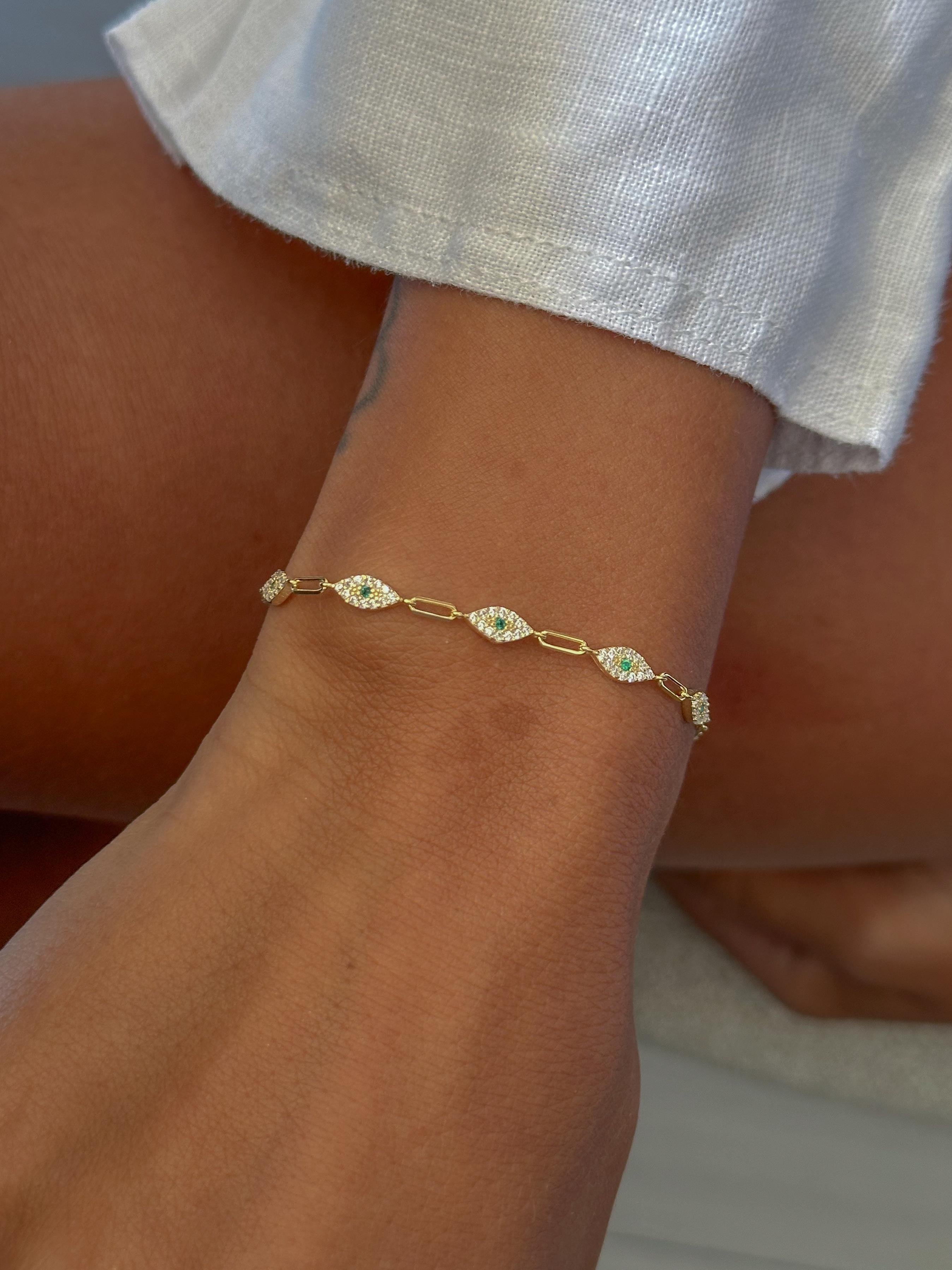 Göz Figürlü Bileklik -  925 Ayar Gümüş