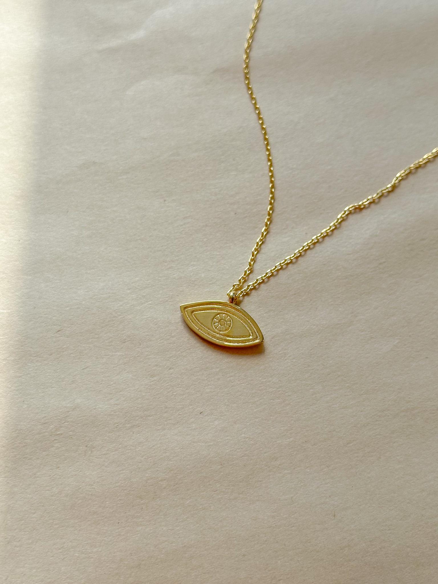 Göz Figürlü Kolye  - 925 Ayar Gümüş