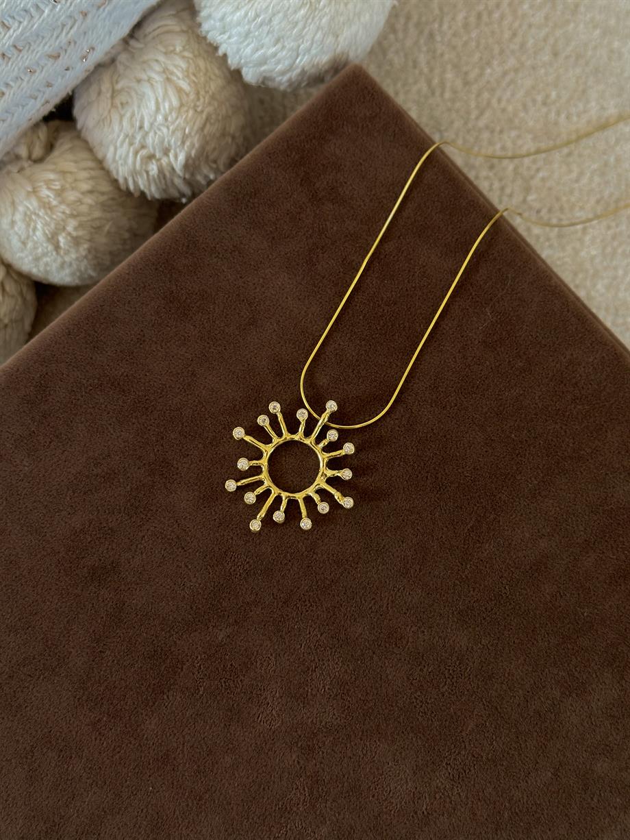 Güneş Figürlü Kolye - 925 Ayar Gümüş