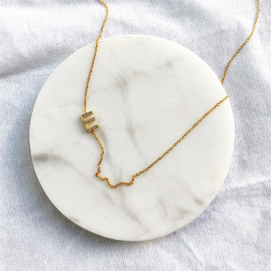 Harf Kolye - Gold - 925 Ayar Gümüş