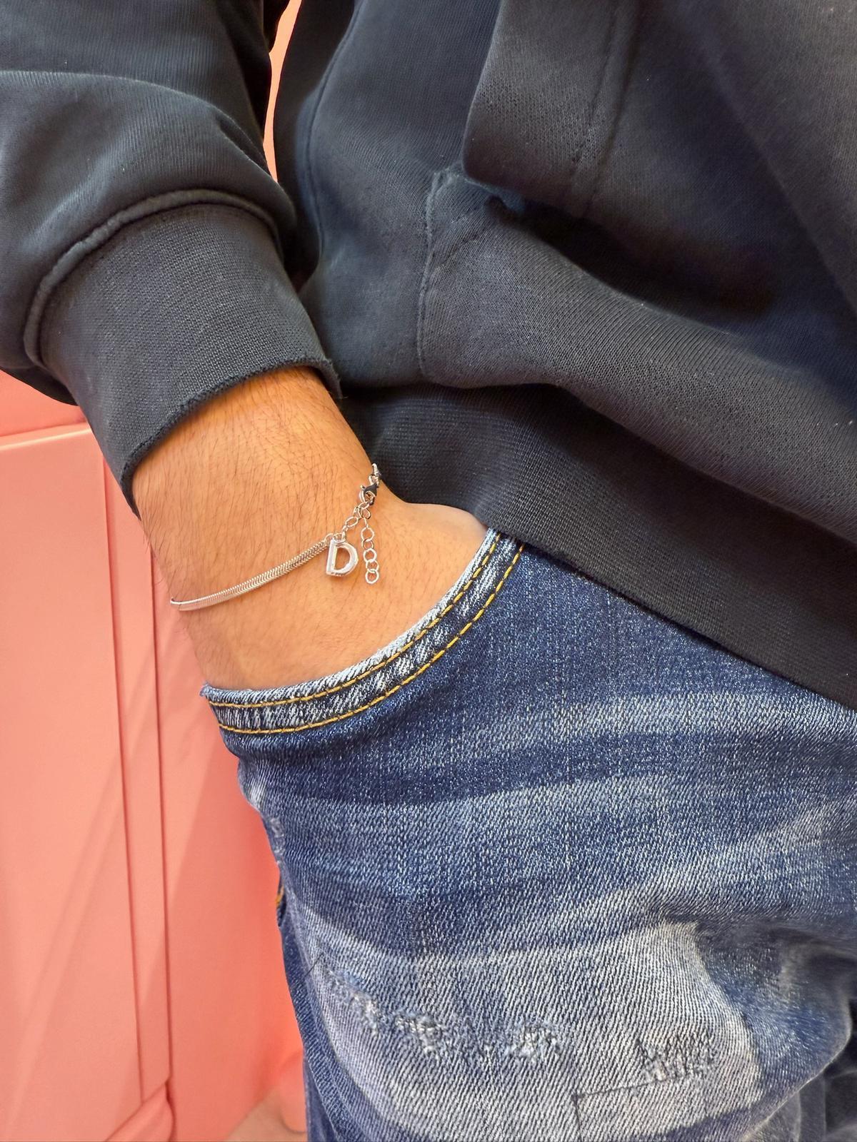 Harfli  Trend Bileklik-925 Ayar Gümüş