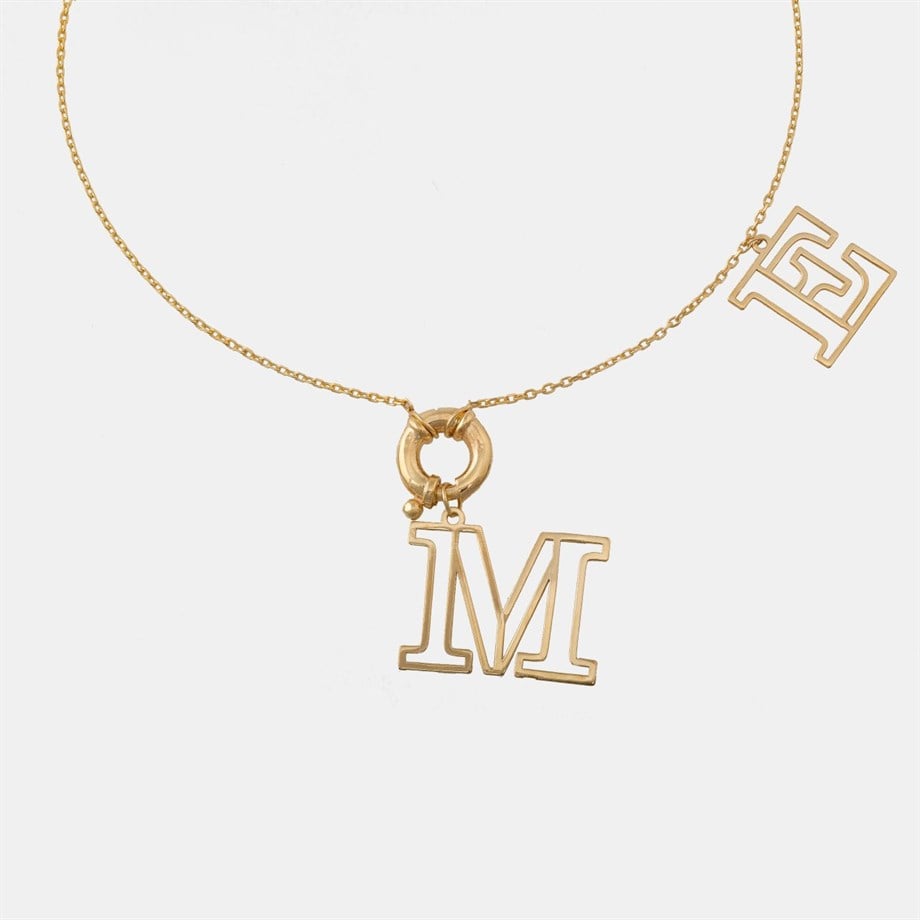 İki Harf Kolye  - 925 Ayar Gümüş