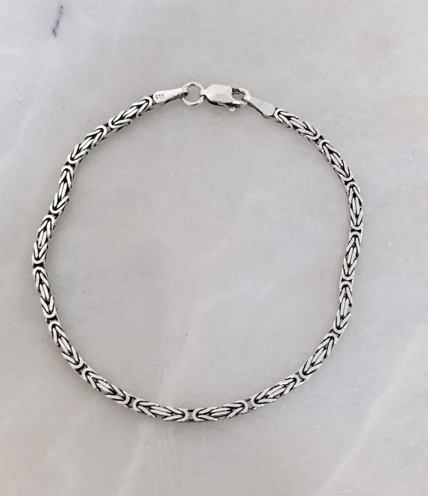 Kare Kral Zincir(3mm)-925 Ayar Gümüş