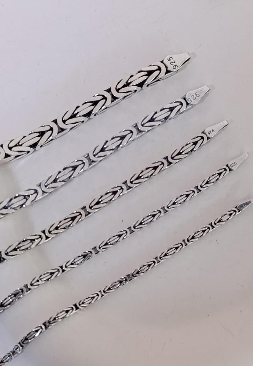 Kare Kral Zincir(5mm)-925 Ayar Gümüş