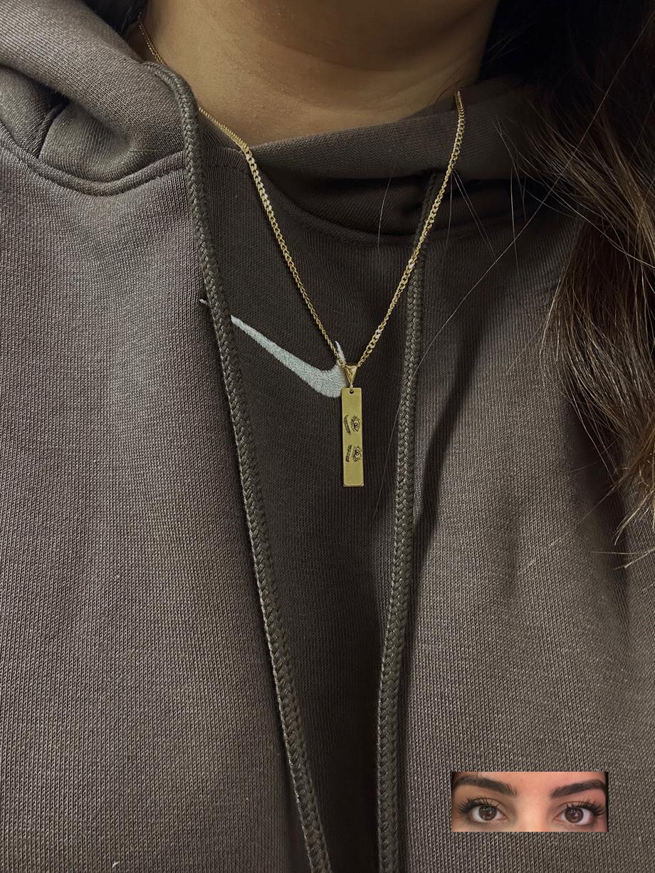 Kişiye Özel Göz Figürlü Kolye - 925 Ayar Gümüş