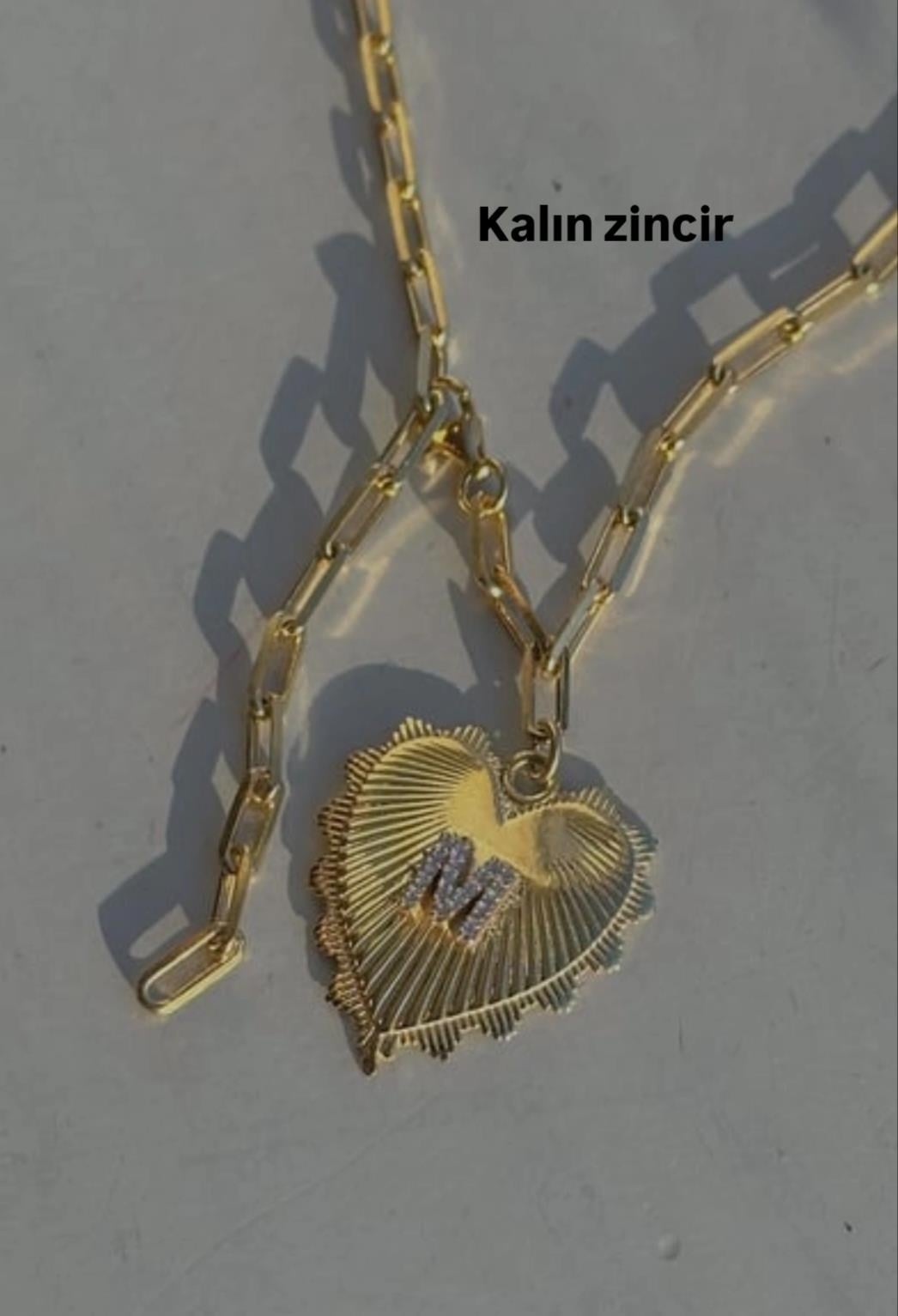 Kişiye Özel Kalpli Taşlı Harf Kolye - 925 Ayar Gümüş