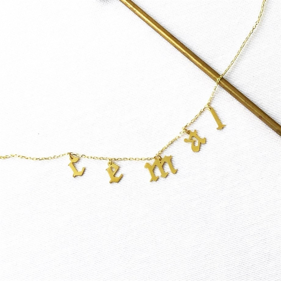 Kişiye Özel Kolye - Gold - 925 Ayar Gümüş