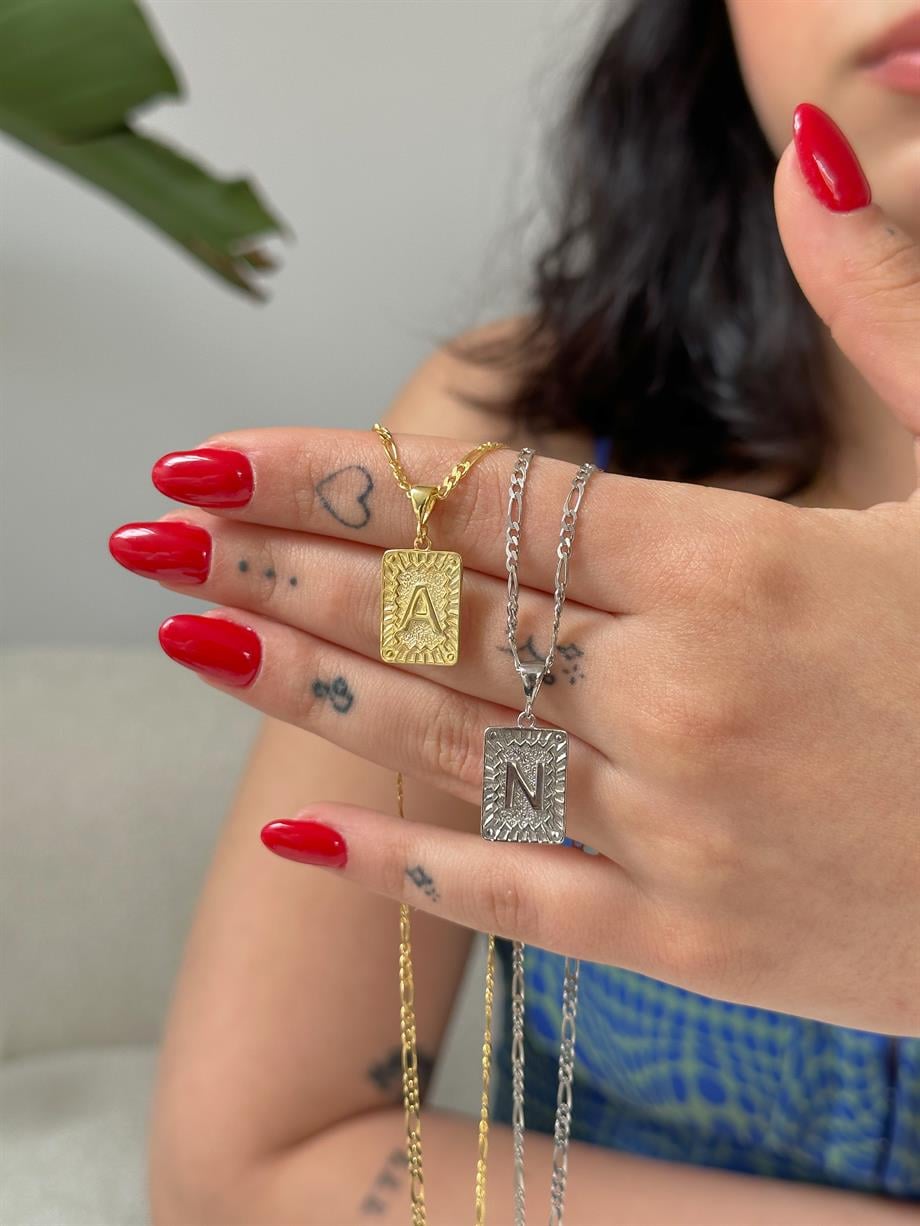 Nostaljik Harf Kolye - 925 Ayar Gümüş