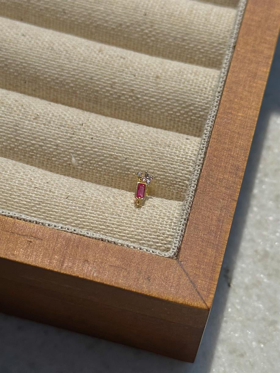 Taşlı Piercing - 925 Ayar Gümüş