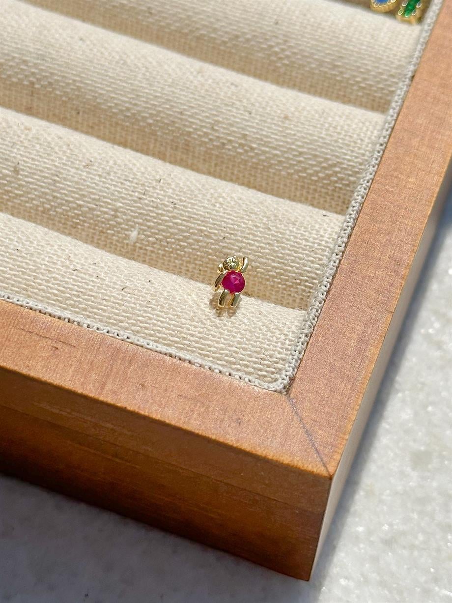 Taşlı Piercing - 925 Ayar Gümüş