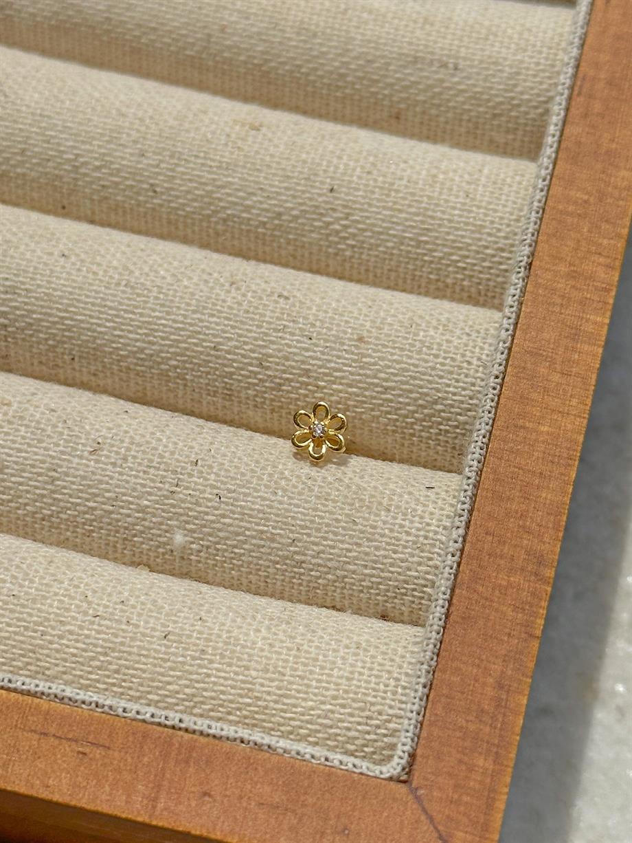 Zircon Taşlı Piercing - 925 Ayar Gümüş