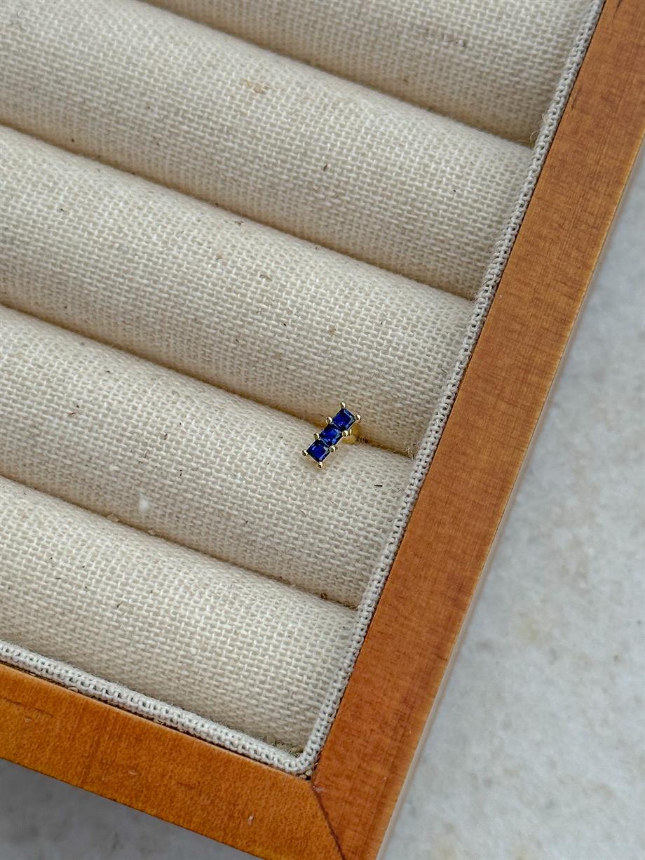 Zircon Taşlı Piercing - 925 Ayar Gümüş